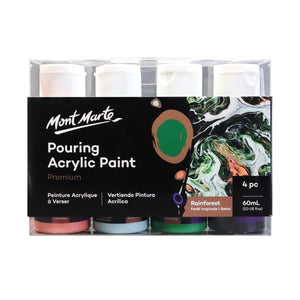 Mont Marte Pouring Acrylic Paint Set 4pc x 60ml - Rainforest - 04530509