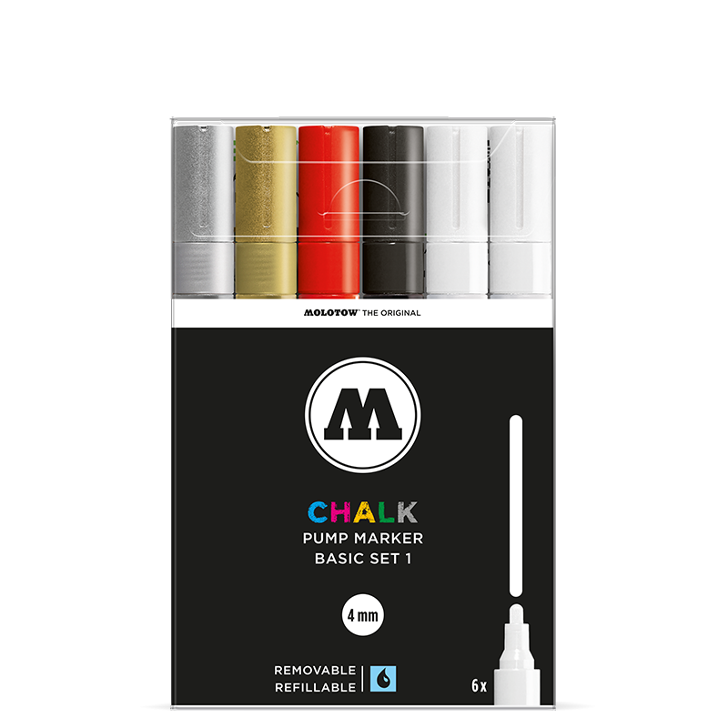 Molotow Chalk Marker 4m Set 6pc - 05600298