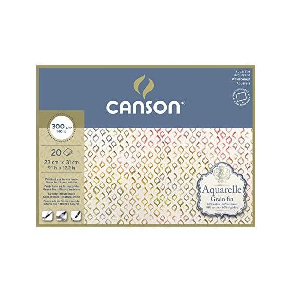 Canson Aquarelle Watercolor Block 23 x 31cm Grain - 07021525