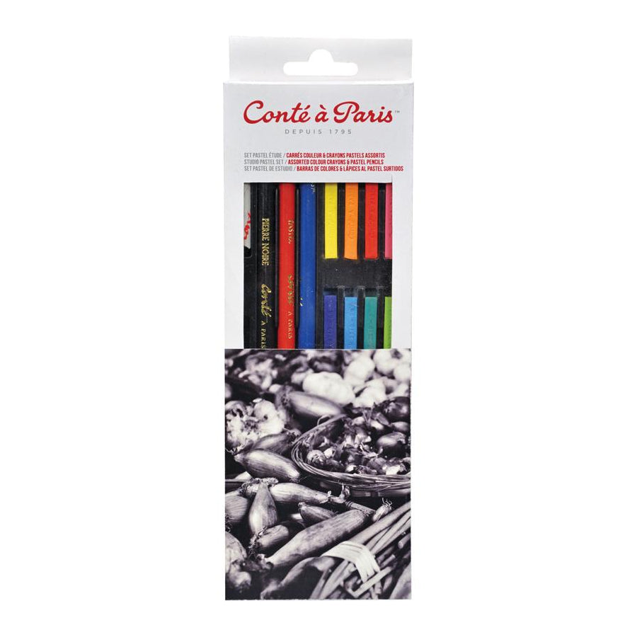 Conte a Paris Carre Crayon 12 Set Assorted Colors