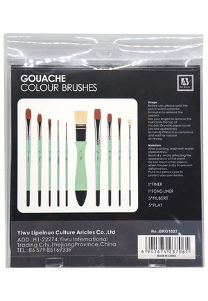 Art Nation, Professional Gouache Colour Brushes 10pcs Pack - 17330060