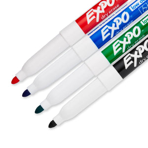 Expo, Low Odor Dry Erase Markers, Fine Tip, Set of 4 Assorted Colors - 17250247