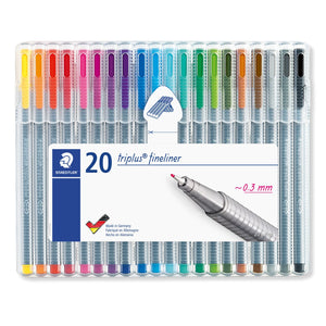 Staedtler Box Containing 20 Triplus Fine liner In Assorted Colors - 14050195