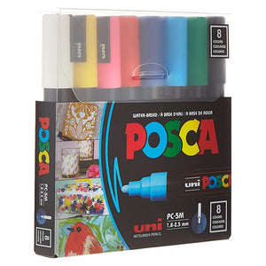 مجموعة أقلام ماركر Uni Posca من 8 ألوان متنوعة (1.8-2.5 ملم) - 14050418