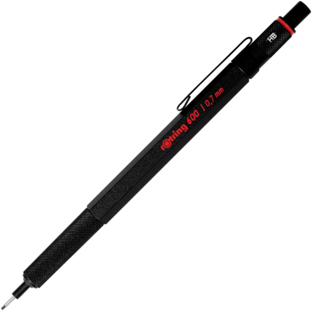 Rotring- Mechanical Pencil (600/0.7mm) Full Metal Black Mechanical Pencil- 17250089