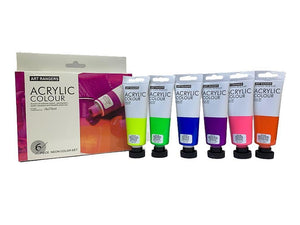 Art Rangers 6x75ml Acrylic Color Set - Piece Neon Color Set - 17330045