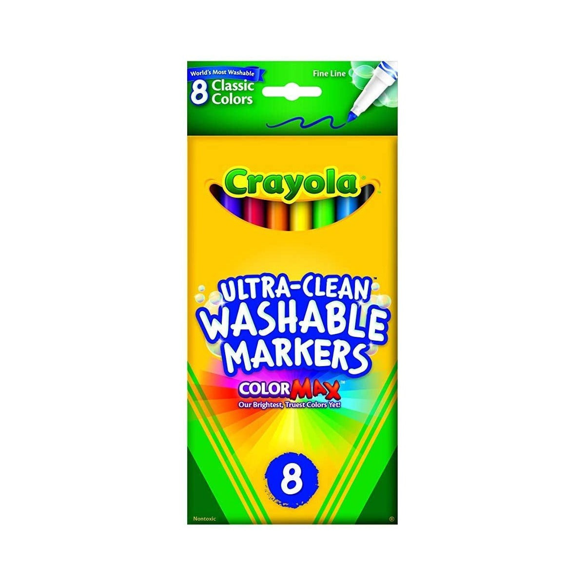 كرايولا اقلام تحديد رفيع قابلة للغسل 8 الوان 01330740