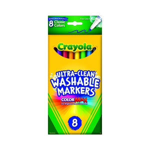 Crayola, Washable Fine line Markers 8 Colors - 01330740