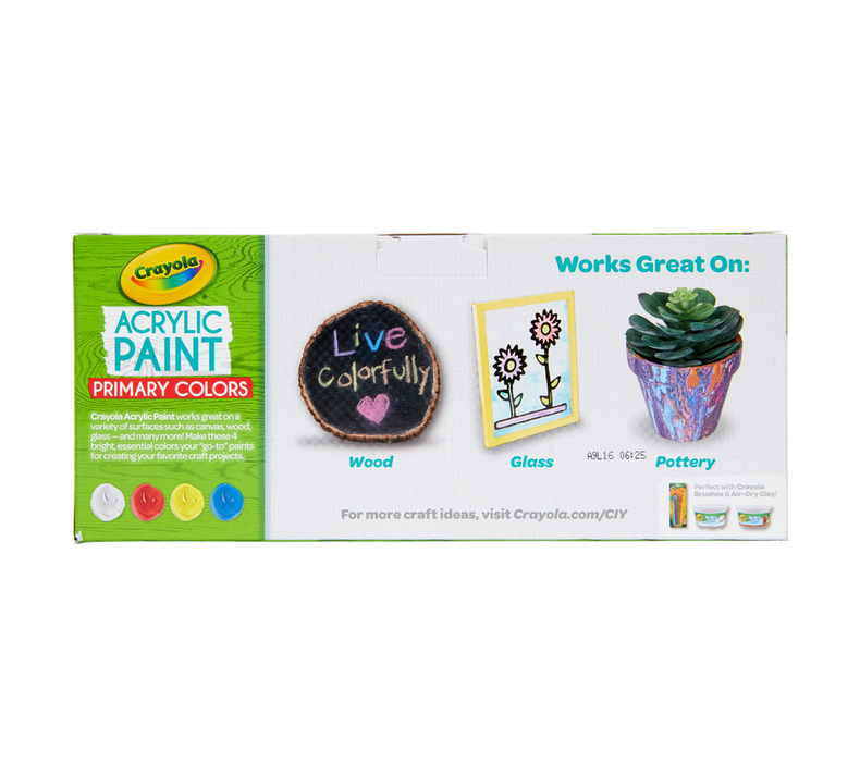 Crayola Multi-Surface Acrylic Paint, Primary Colors 4pc - 01350167 -  Mogahwi Stationery