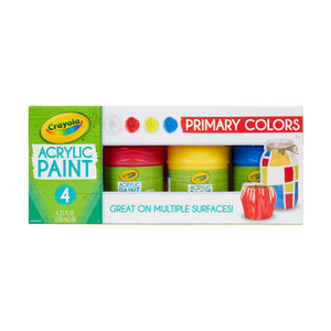 Crayola Multi-Surface Acrylic Paint, Primary Colors 4pc - 01350167
