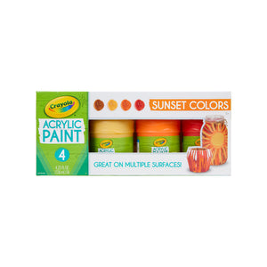 Crayola Multi-Surface Acrylic Paint, Sunset Colors 4pc - 01350169