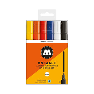 Molotow - One4All, 227HS Basic Set 1, 6 Acrylic Pump Marker, 4mm - 05600068