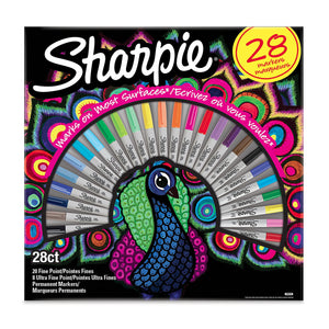 Sharpie, Peacock Special Edition Permanent Marker Set Assorted, 28 Pieces -17250046