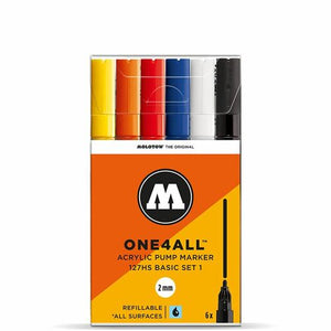 Molotow - One4All ,127HS Basic Set-1, 2mm, 6 Acrylic Pump Marker