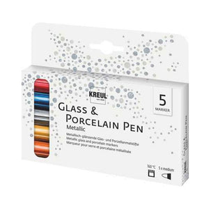 Kreul Glass & Porcelain Pen - Metallic  - 5 Marker - 52501627