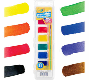 Crayola - Washable Watercolor Paints, 8 Count - 01350185