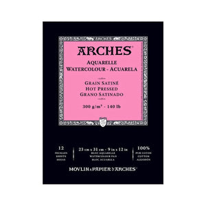 Arches Watercolor Pad, Hot Press, 23 x 31cm, 12sheet- 07021652
