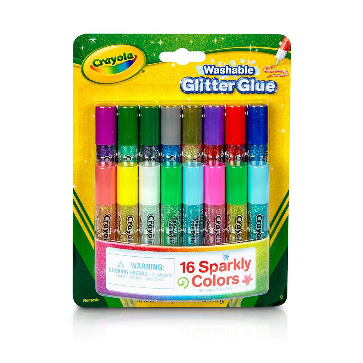 Crayola, Washable Glitter Glue, 16 sparkly glitter colors,  01330701