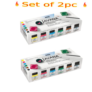 Kreul Javana Silk Paint Set, Basic Colors, 6 Colors in 20 ml, Set of 2pc  - 52500248