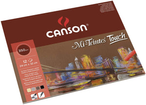 Canson Mi-Teintes Touch Assorted Pastel Paper Pads -( 29.7x42cm) 12 Sheet Pad - 07021226