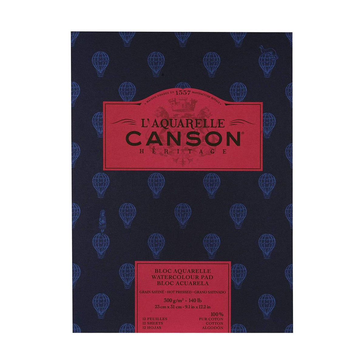 Canson Heritage, Watercolor Paper Pad 300gsm 12Sheet, 23X31cm 300g - 07021470