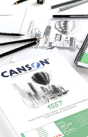 Canson 1557, 30 Sheet, A5 ,180gsm, White Fine Paper - 07021622