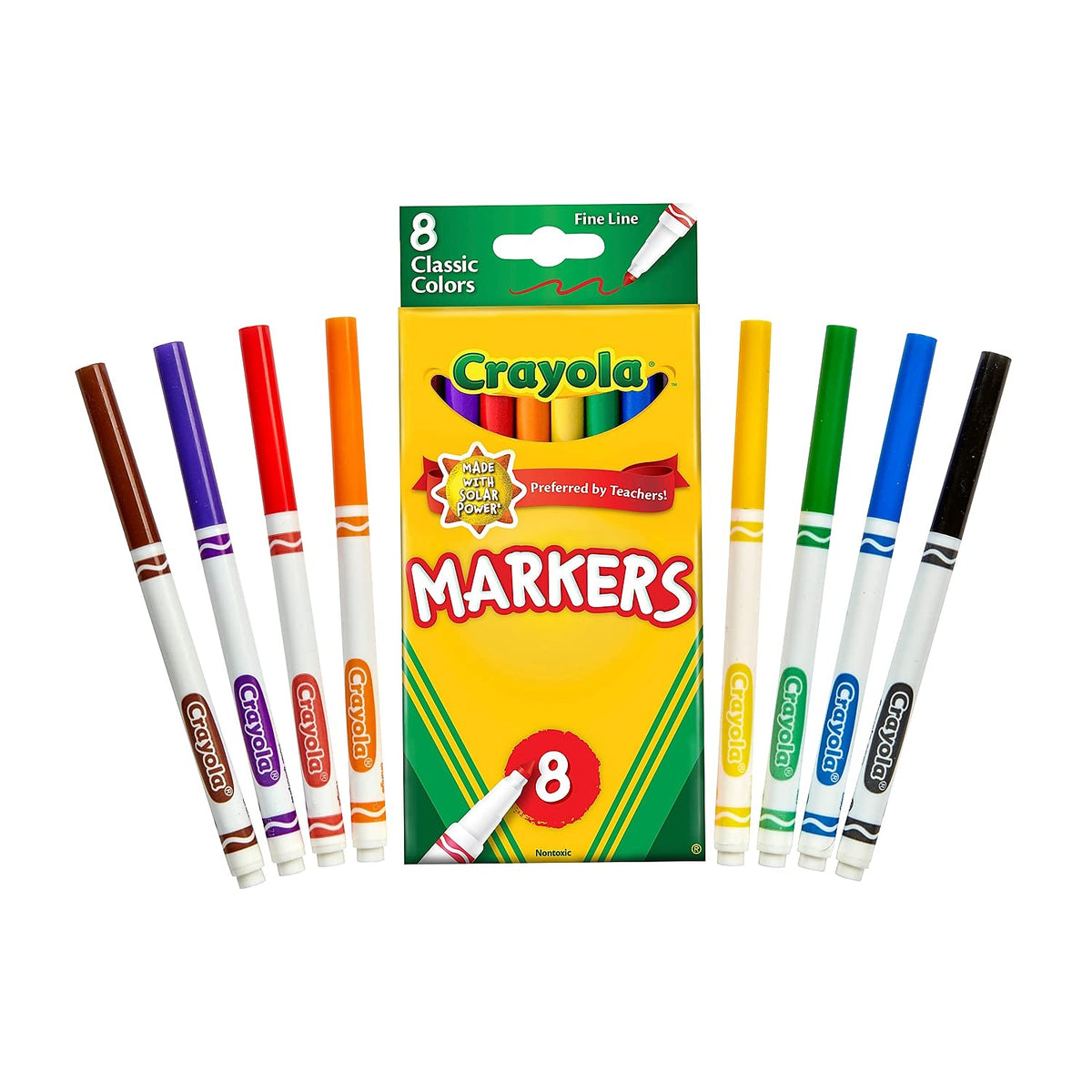 Crayola, Markers, Fine Point, Classic Colors, Set of 8 Colors - 01210085