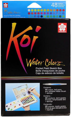 ساكورا ، ألوان مائية ، مجموعة من 48 لون رسم تخطيطي للجيب - 02130631