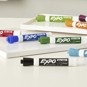 Expo, Low Odor Dry Erase Marker Set with White Board Eraser and Cleaner - 17250253