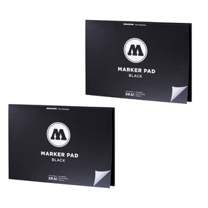 Molotow - Marker Pad Black DIN A4 landscape, 30sheet, 297x210mm, Set of 2pc - 05600595