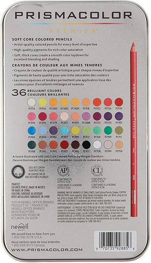 Prismacolor Premier Colored Pencils, Soft Core, 36 Piece - 01350330
