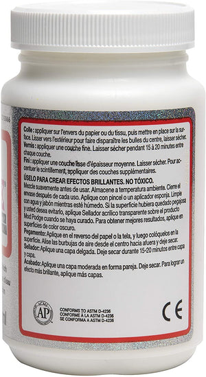 Mod Podge Water-based, Mega Glitter Silver, 236ml - 01420440