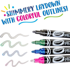 Crayola, Metallic Outline Markers, Assorted Colors, Art Supplies, 4 colors - 01330746