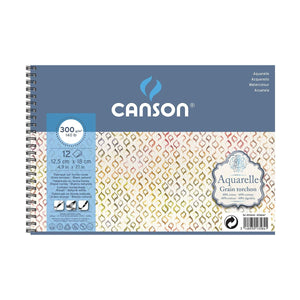 Canson, Aquarelle Spiral Pad, 12.5 x 18 cm, 12 Sheets - 07021611