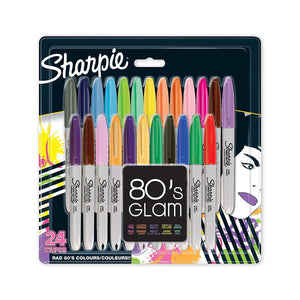 Sharpie, Permanent Marker 80's Glam Fine Point, 24 Colors -17250044
