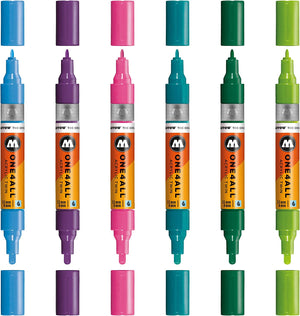 مولوتو One4All قلم ماركر أكريليك مزدوج ، طقم أساسي 2،1.5 ملم - 4 ملم 05600331