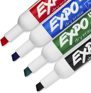 Expo, Low Odor Dry Erase Marker Set with White Board Eraser and Cleaner - 17250253