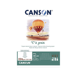 Canson, "C" a grain, 30sheet, A4 Size, White, Spiral- 07021536