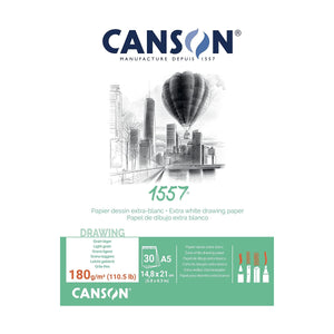 Canson 1557, 30 Sheet, A5 ,180gsm, White Fine Paper - 07021622