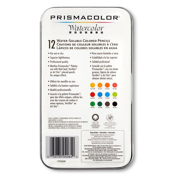Prismacolor Premier WaterColor Colored Pencils,12 Piece - 01350527 -  Mogahwi Stationery