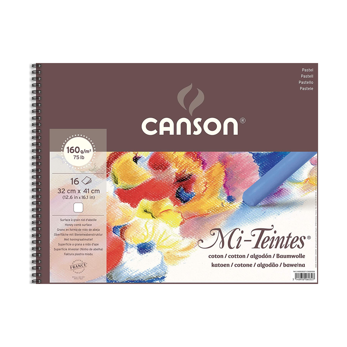 Canson Mi-Teintes Spiral Pastel Paper Pad (32 x 41cm) 16 Sheets - 07021252