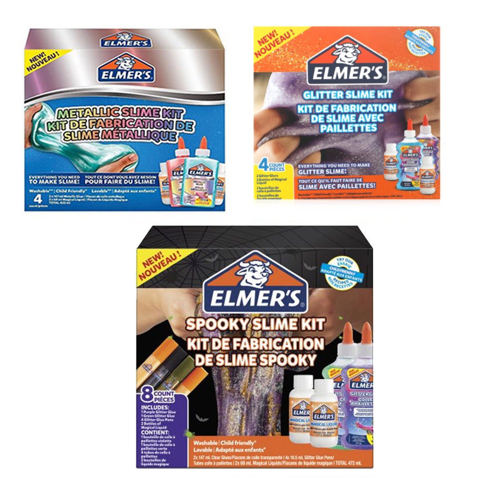 ELMER'S Kit de fabrication de Slime métallique, 2 flacons de colle