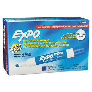 Expo, Low Odor Dry Erase Markers, Set of 12 Blue Colors - 17250241