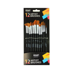 MOGART, Artist Brushes, Nylon,12pc Assorted tip Size  - 03190010
