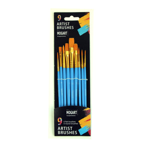 MOGART, Artist Brushes, Nylon, 9pc Assorted tip Size  - 03190007