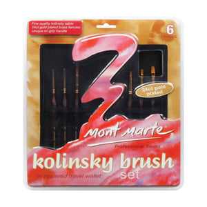 Mont Marte Kolinsky Sable Watercolor Brush Set in Wallet - 04530115