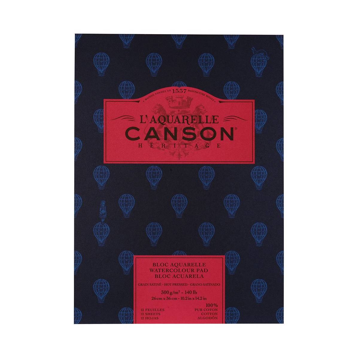 Canson Heritage, Watercolor Paper Pad 300gsm 12Sheet, 26X36 cm 300g - 07021472