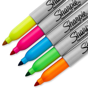Sharpie - Neon Fine Point Markers, Set of 5 pens - 01390746