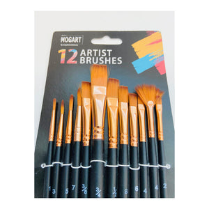 MOGART, Artist Brushes, Nylon,12pc Assorted tip Size  - 03190009