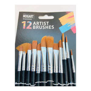 MOGART, Artist Brushes, Nylon,12pc Assorted tip Size  - 03190010